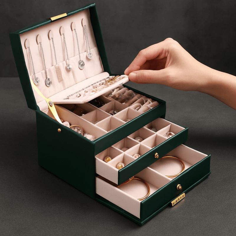 Boite a bijoux cuir