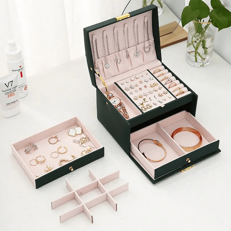 Boite a bijoux cuir intérieur