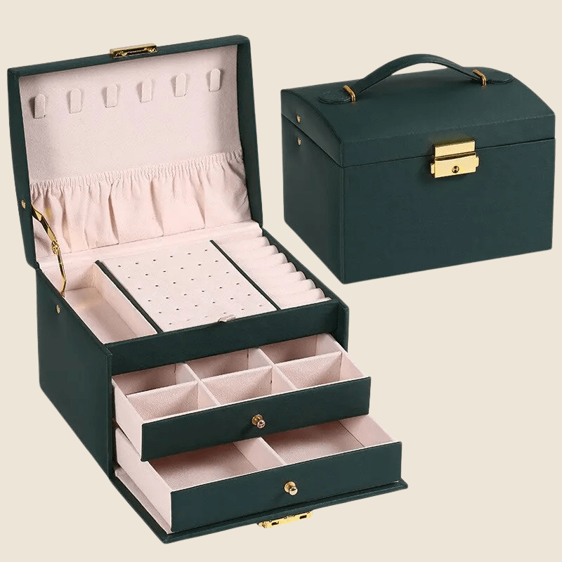 Boite a bijoux verte