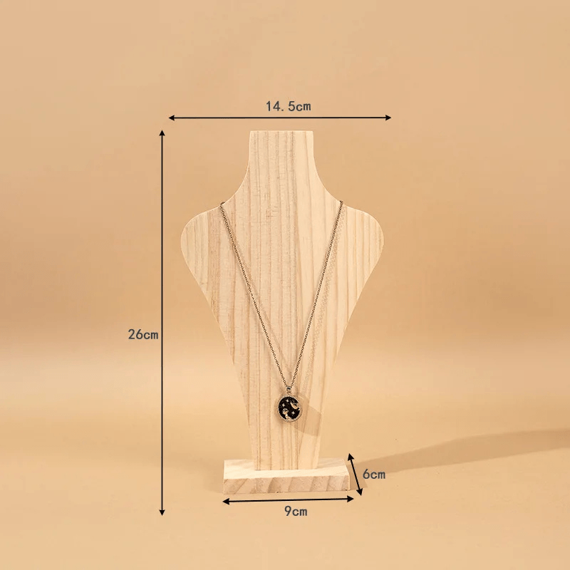 Buste bijoux bois taille 26 bois blanc