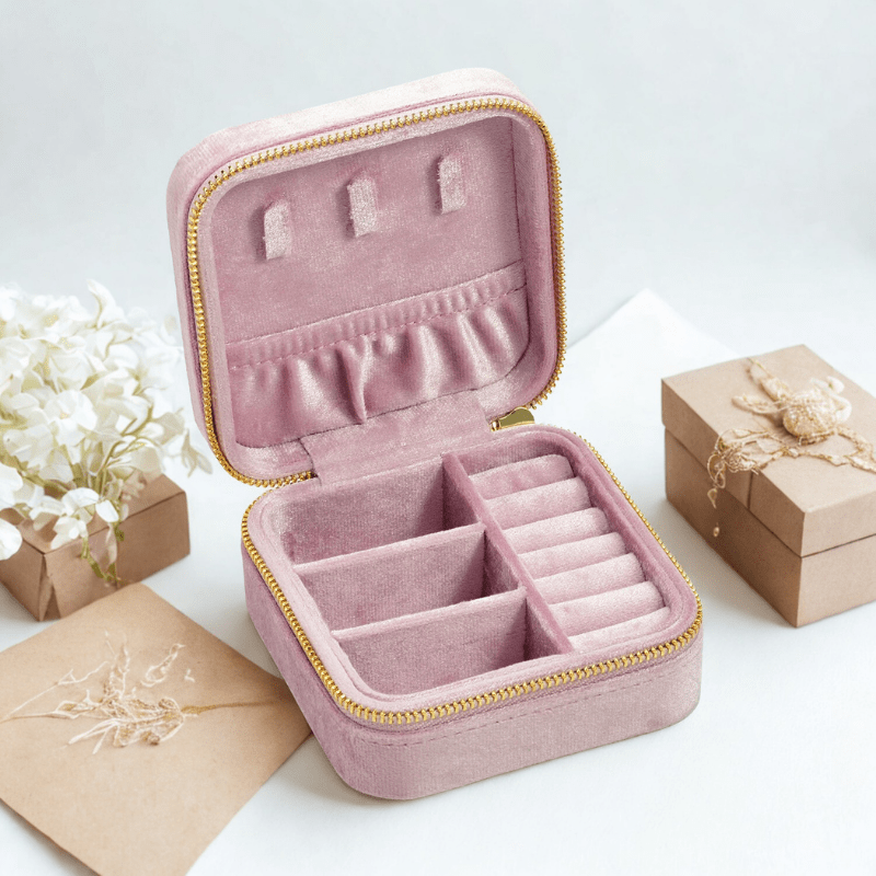 boite à bijoux personnalisable rose sans miroir