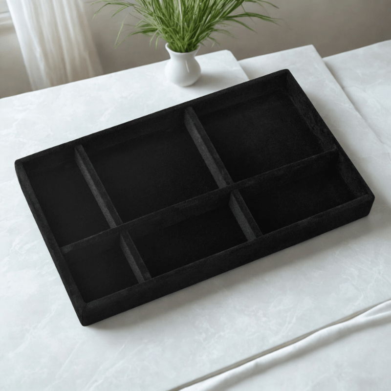 rangement bijoux tiroir noir avec plusieurs rangements