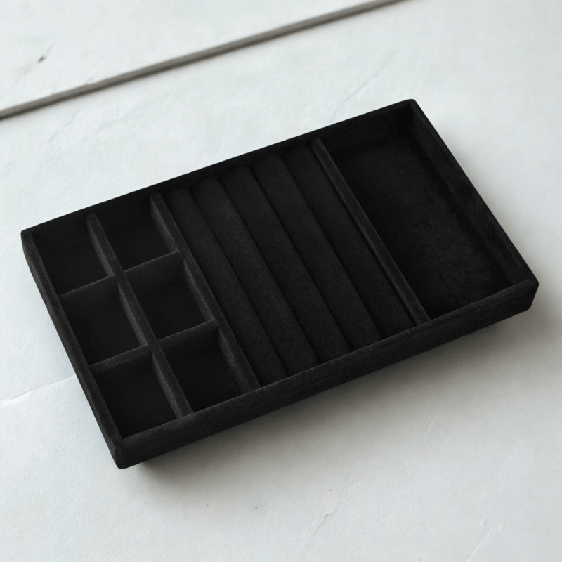 rangement bijoux tiroir noir colliers