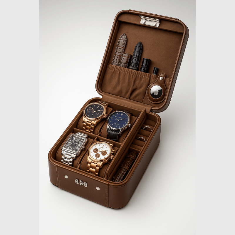 Boite A Montre Voyage gris marron