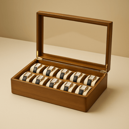 Boite à Montre Bois Massif beige