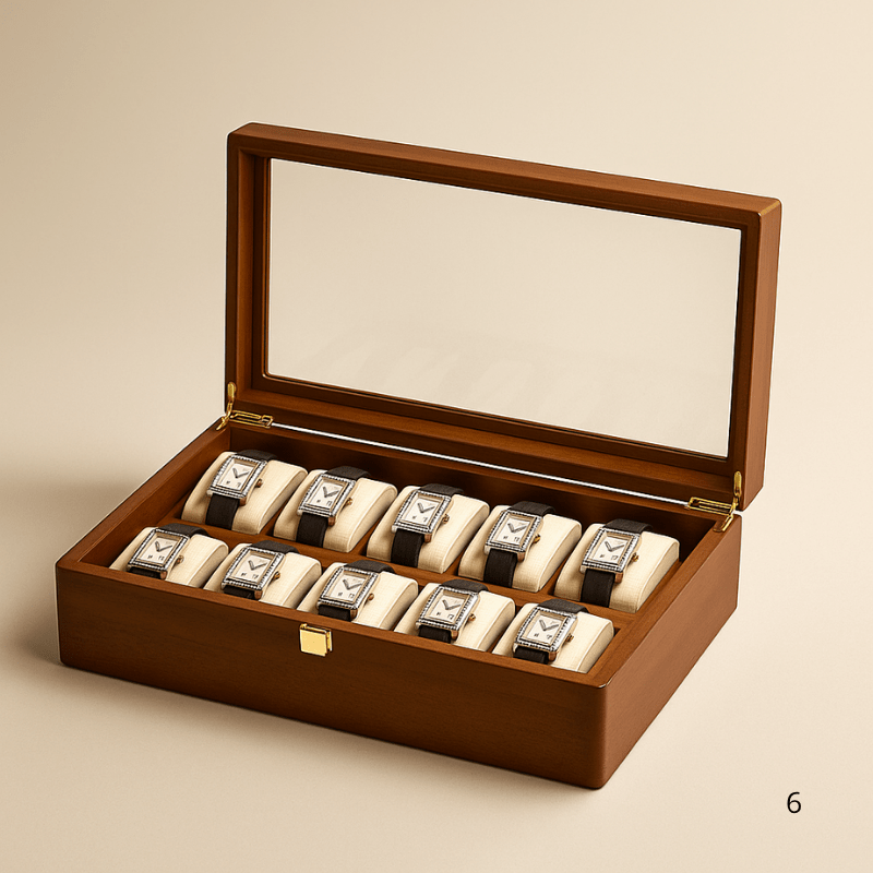 Boite à Montre Bois Massif beige fermoir