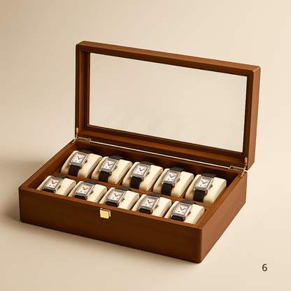 Boite à Montre Bois Massif beige fermoir