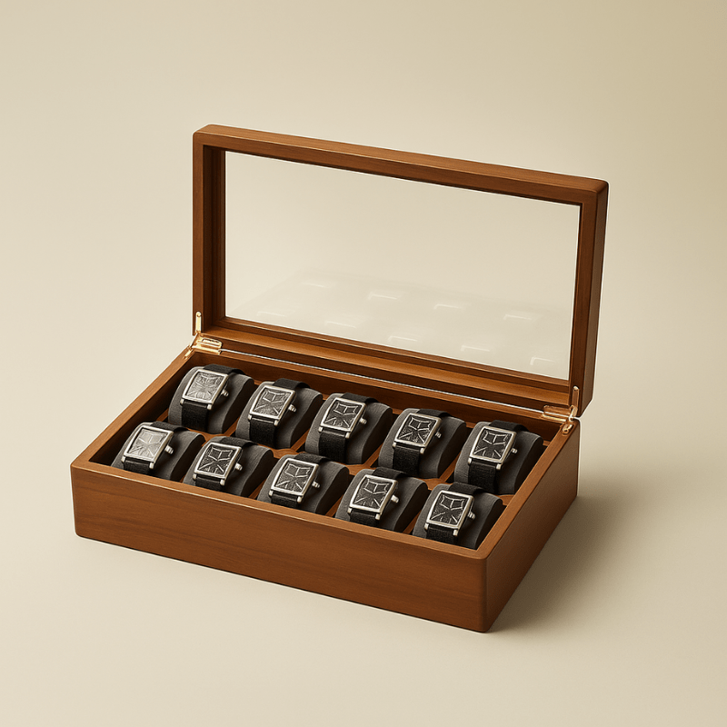 Boite à Montre Bois Massif gris