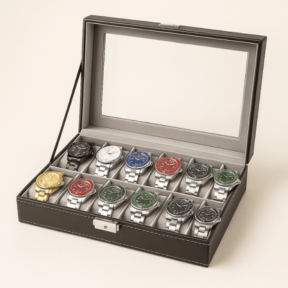 Boîte Rangement Montre Homme 12 slots