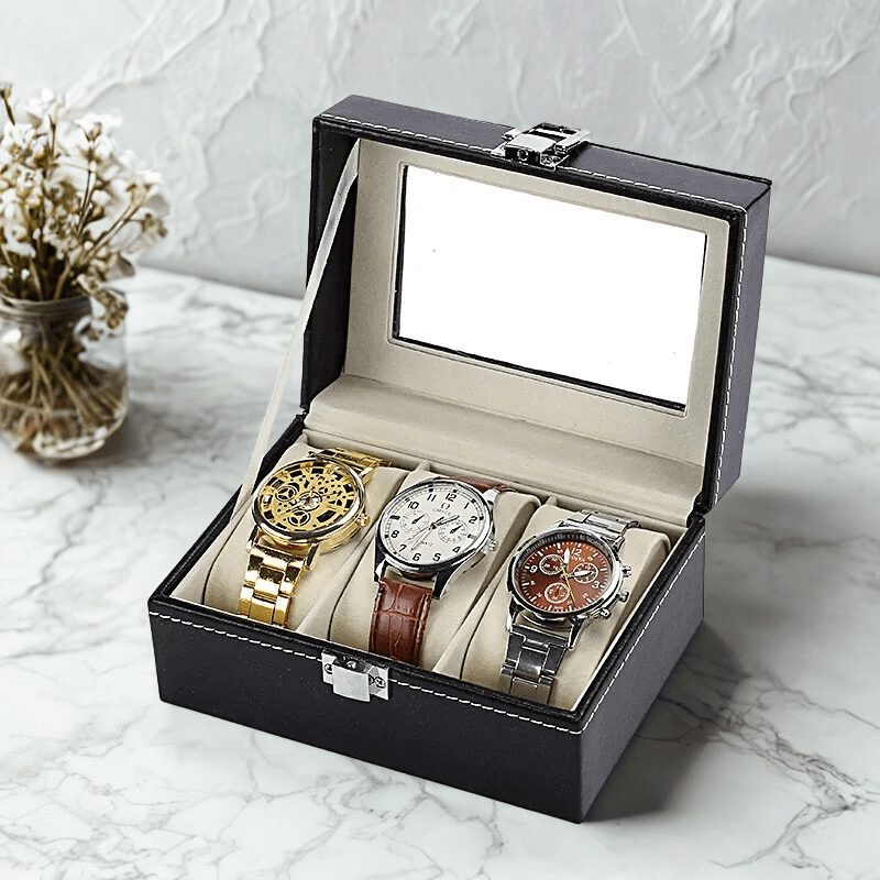 Boite Rangement Montre Homme 3 slots
