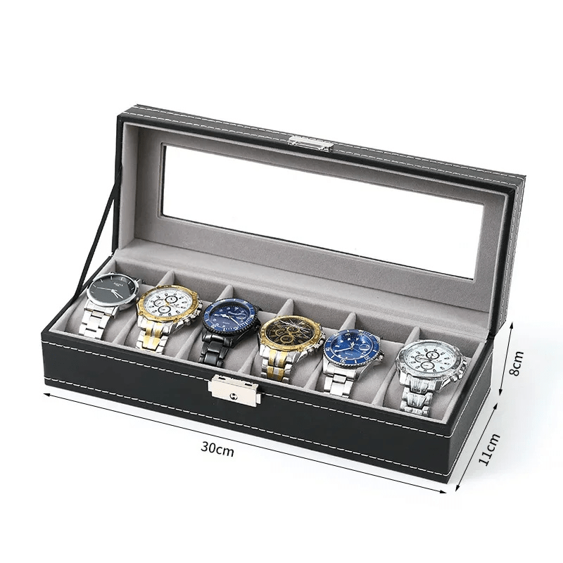 Boite Rangement Montre Homme 6 slots