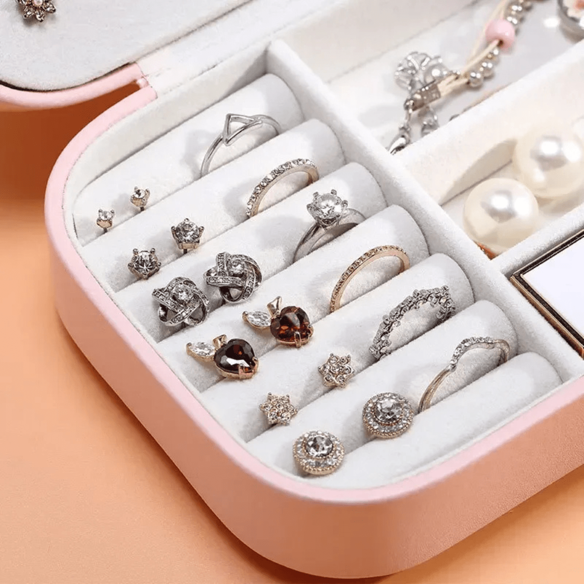 Coffret de rangement bijoux compact et élégant pour ado