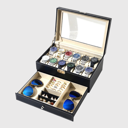 Boite a Bijoux Homme Noir et Beige