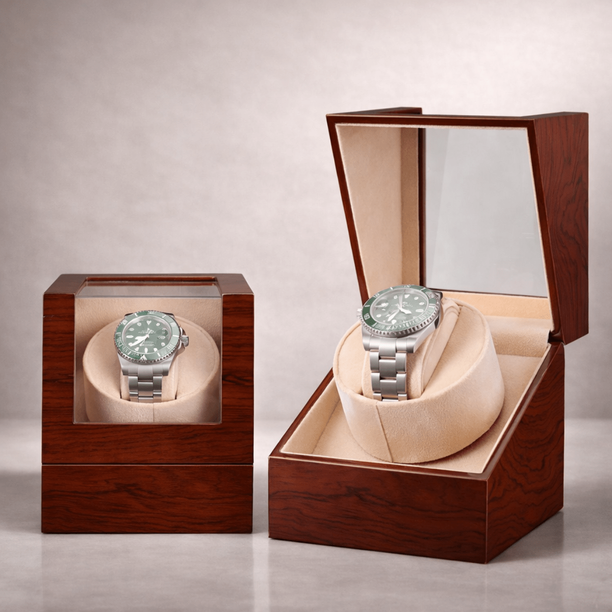 Boite a Montre Automatique rouge 2 montres