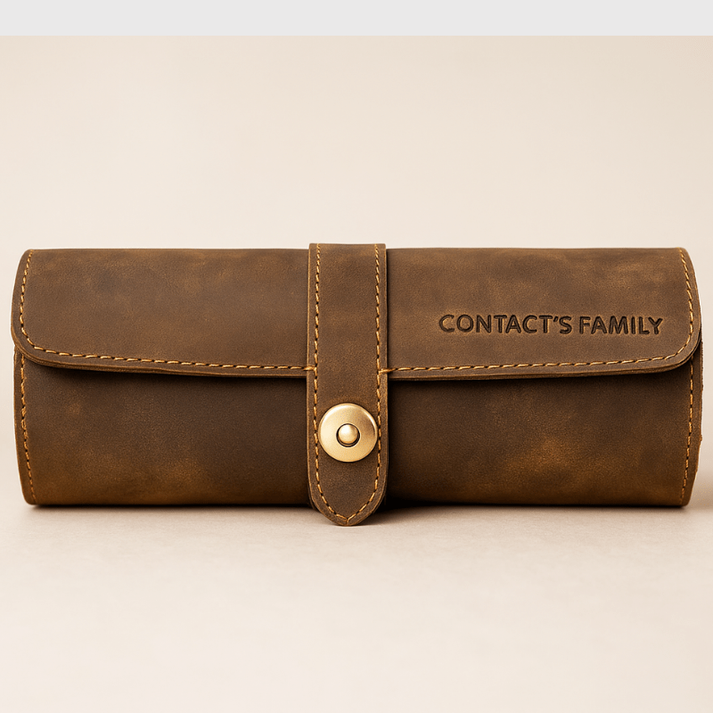 Boite a Montre de Voyage en Cuir marron