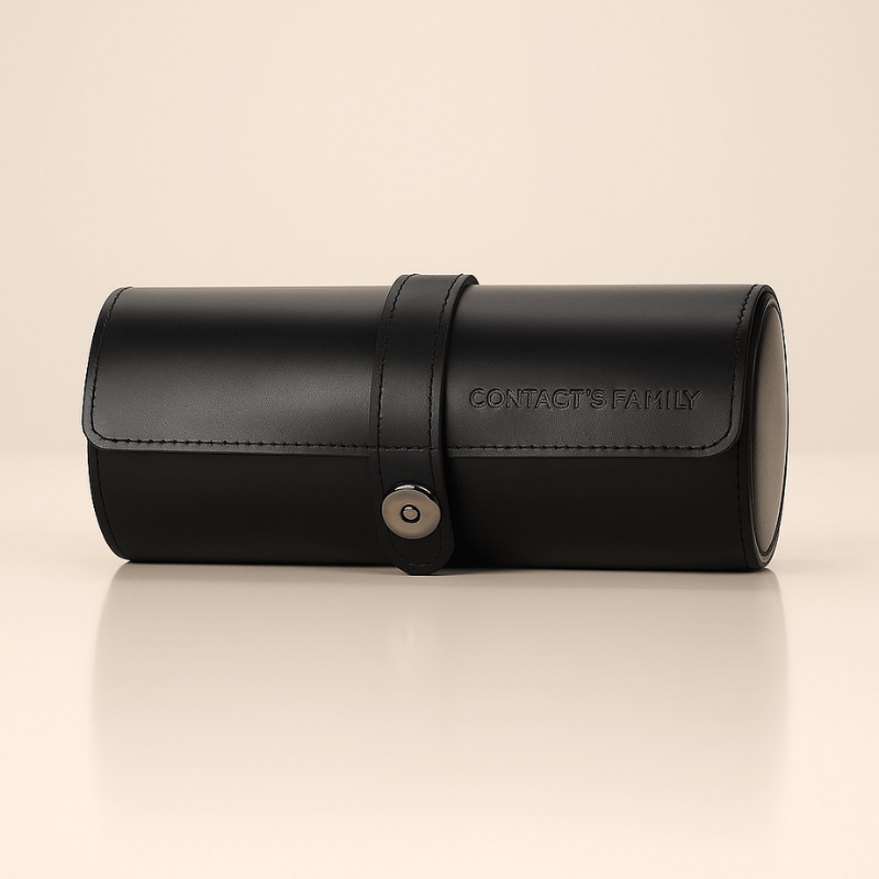 Boite a Montre de Voyage en Cuir noir