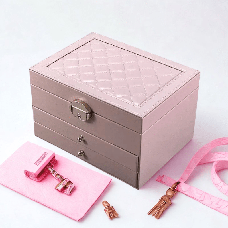 Boite a bijoux femme couleur rose