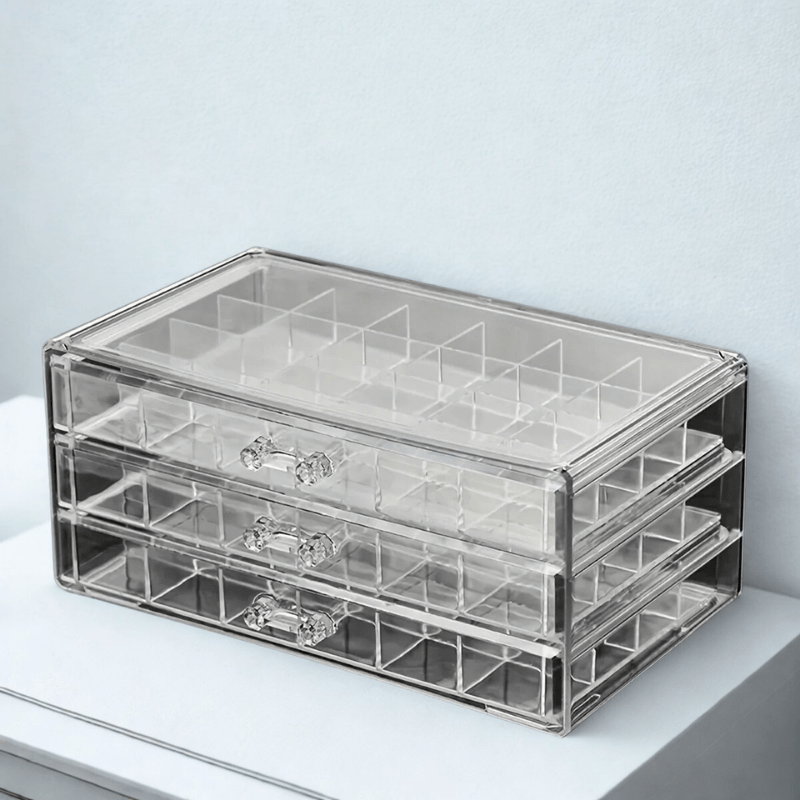 Boite a bijoux plastique noire clair