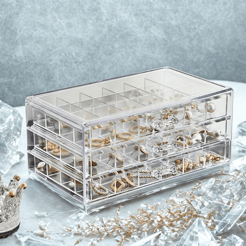 Boite a bijoux plastique transparente