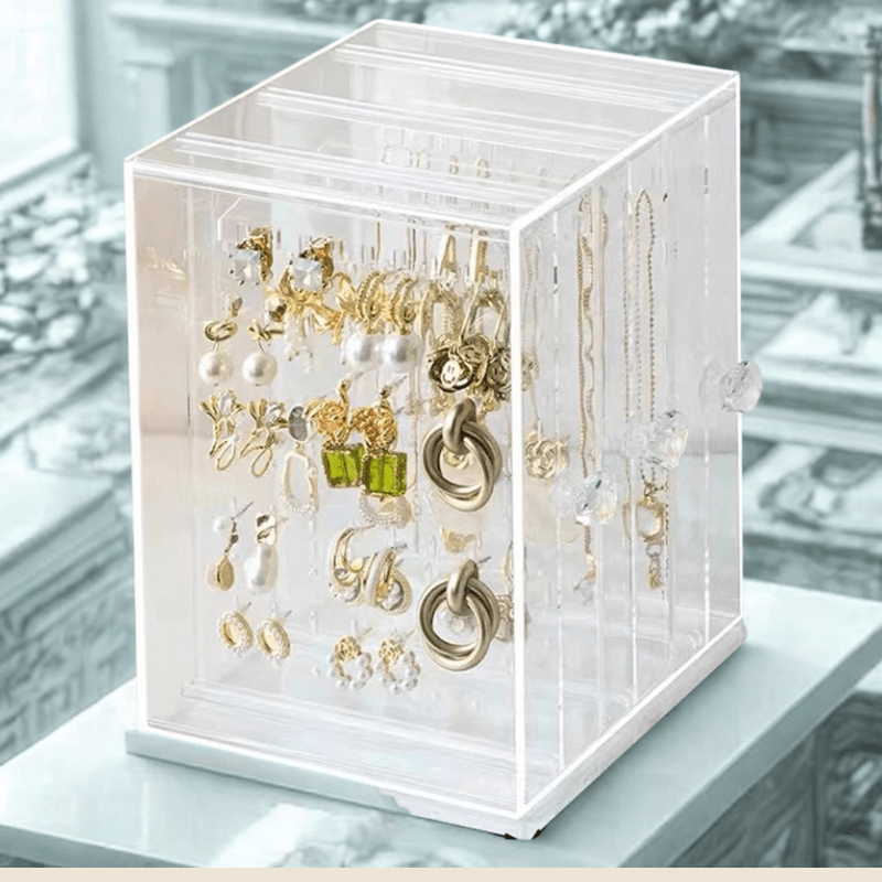 Boite a bijoux transparente sans tiroir