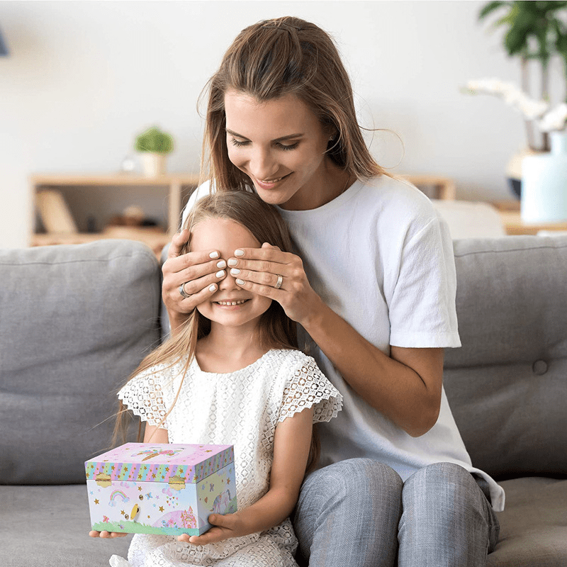 Coffret à bijoux musical licorne – Boîte à musique en bois pour enfants