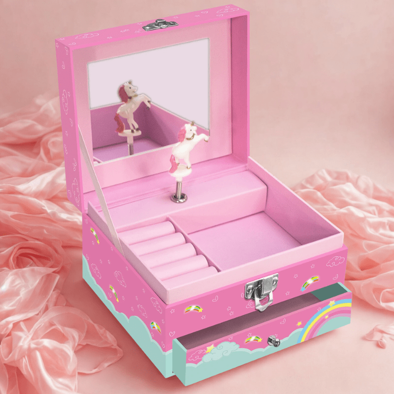 Boîte à Bijoux Petite Fille – Coffret Licorne Magique et Enchanté