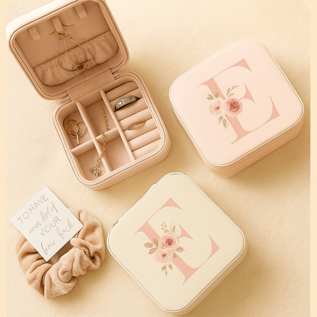 Boîte à bijoux voyage personnalisée compacte et élégante