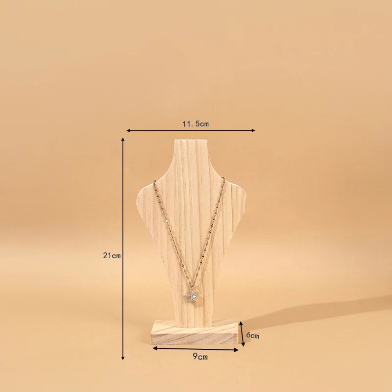 Buste bijoux bois taille 21 bois blanc