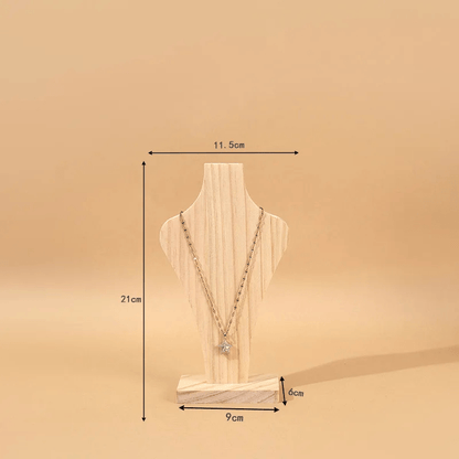 Buste bijoux bois taille 21 bois blanc