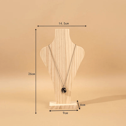 Buste bijoux bois taille 26 bois blanc