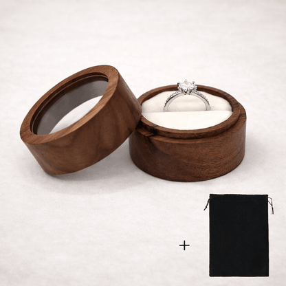 Ecrin Bague Fiancaille blanc vitre 