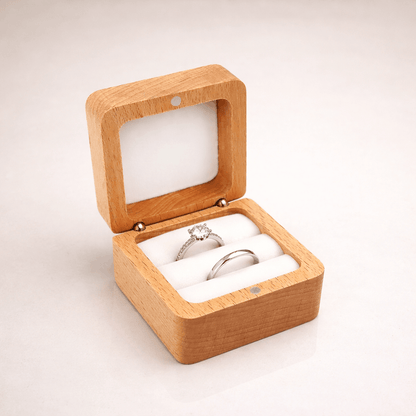 Ecrin Bague Fiancaille en Bois blanc 2