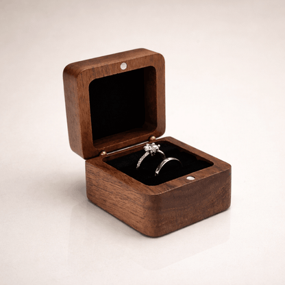 Ecrin Bague Fiancaille en Bois noir 2