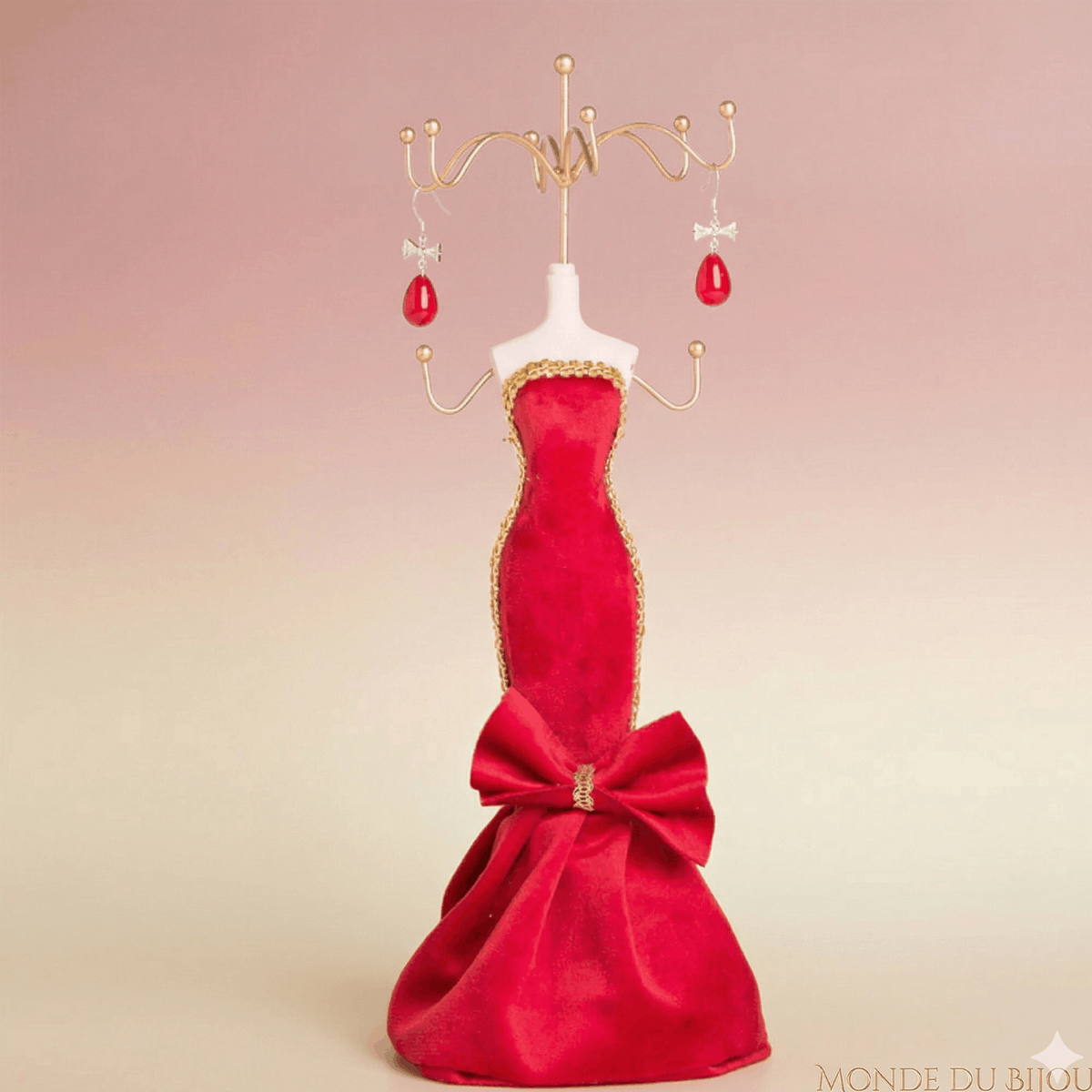 Mannequin Porte Bijoux rouge vif 