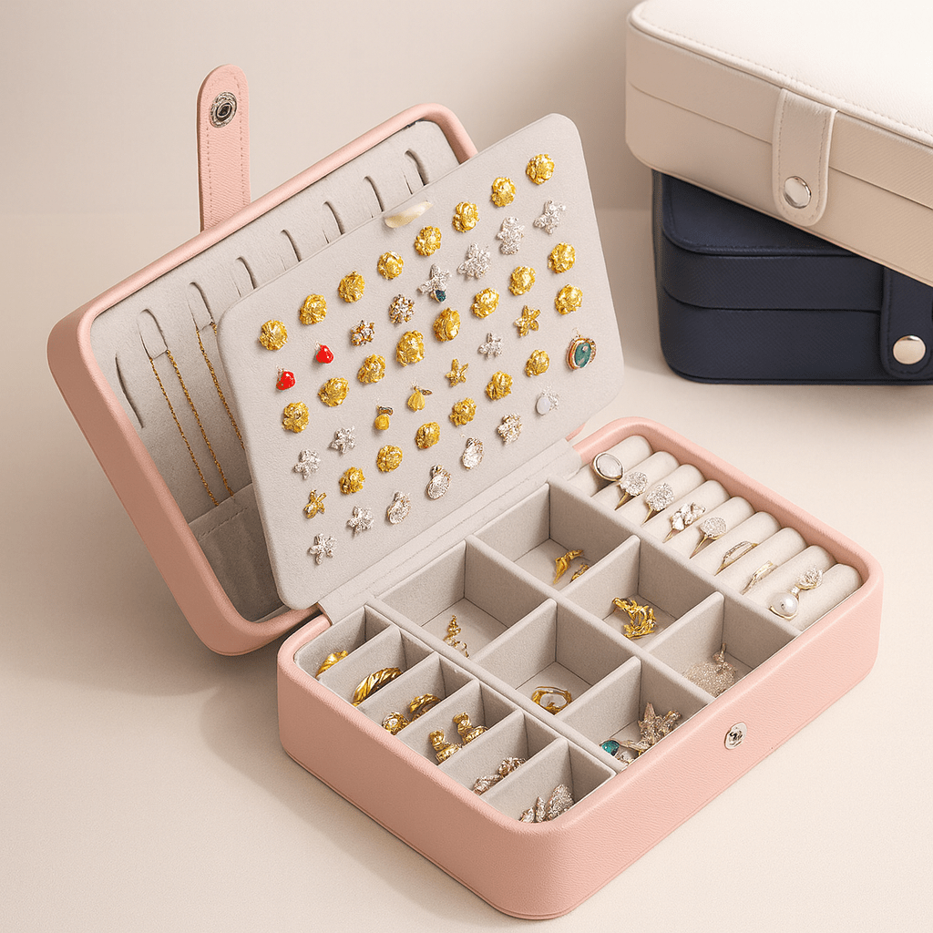 Écrin compact de rangement pour bijoux