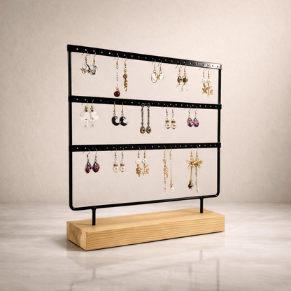 Support boucle d'oreille noir 